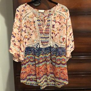 Anthropologie Meadow Rue flowy tunic